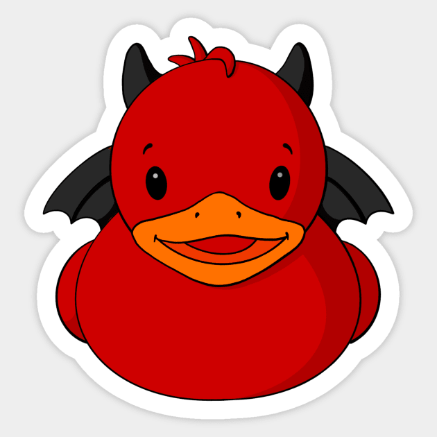 Devil Rubber Duck Sticker by Alisha Ober Designs